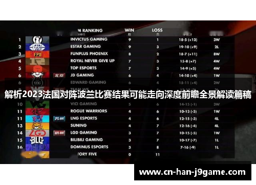 解析2023法国对阵波兰比赛结果可能走向深度前瞻全景解读篇稿